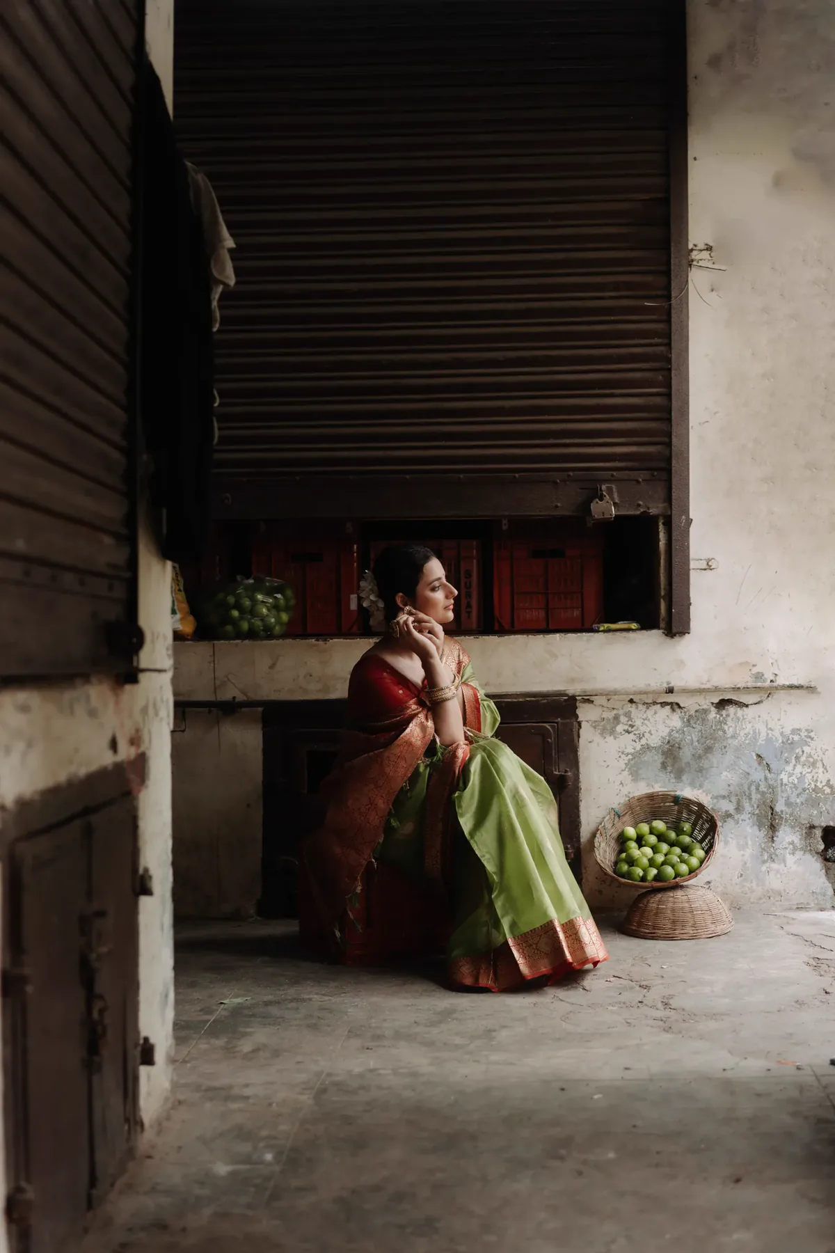 The peacock pallu, petni-joined.